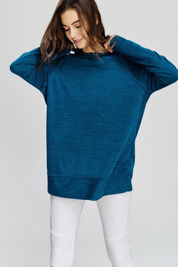 Mock Neck and Long Sleeve Knit Top