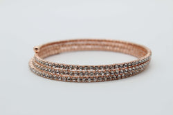 Rose Gold & Rhinestone Spiral Bracelet