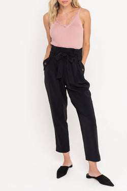 Paperbag Front Tie Trousers
