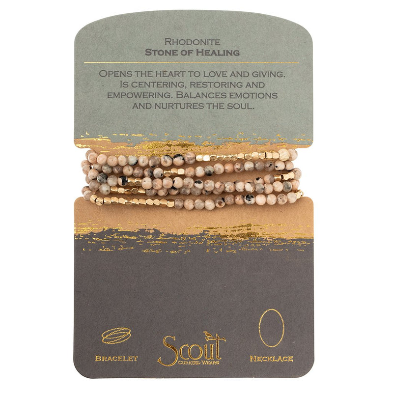 Stone Wrap Bracelet-Rhodonite-Stone of Healing